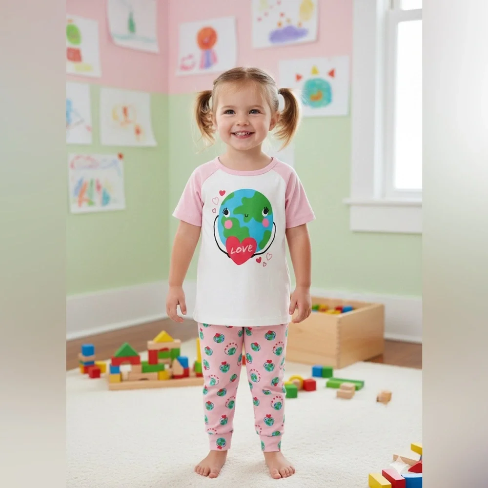 New! PJ Place Pajama Set Bundle of 2 Sets New Without Tags Toddler Girls 3T
